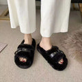 Ciabatte femminili Valstrend, morbide slippers piatte in tessuto soffice con suola antiscivolo.