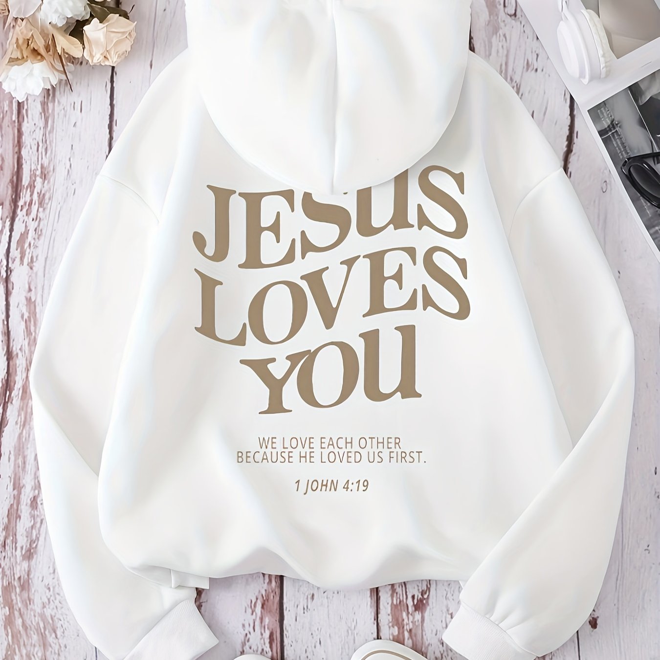 Letter Print Kangaroo Pocket Hoodie, Drawstring Casual Hooded Sweatshirt For Winter & Fall, Women's Clothing