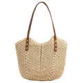Borsa in vimini da viaggio Valstrend, grande capacità, stile singolo spalla, ideale per vacanze, con dettagli intrecciati eleganti