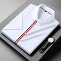 Camicia casual da uomo Valstrend con righe a contrasto, stile Oxford, maniche lunghe e design elegante.