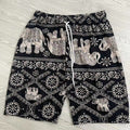 Pantaloncini casual da spiaggia all'aperto con elefante, stile estivo e comodo, brand Valstrend shop, in tessuto leggero e colorato