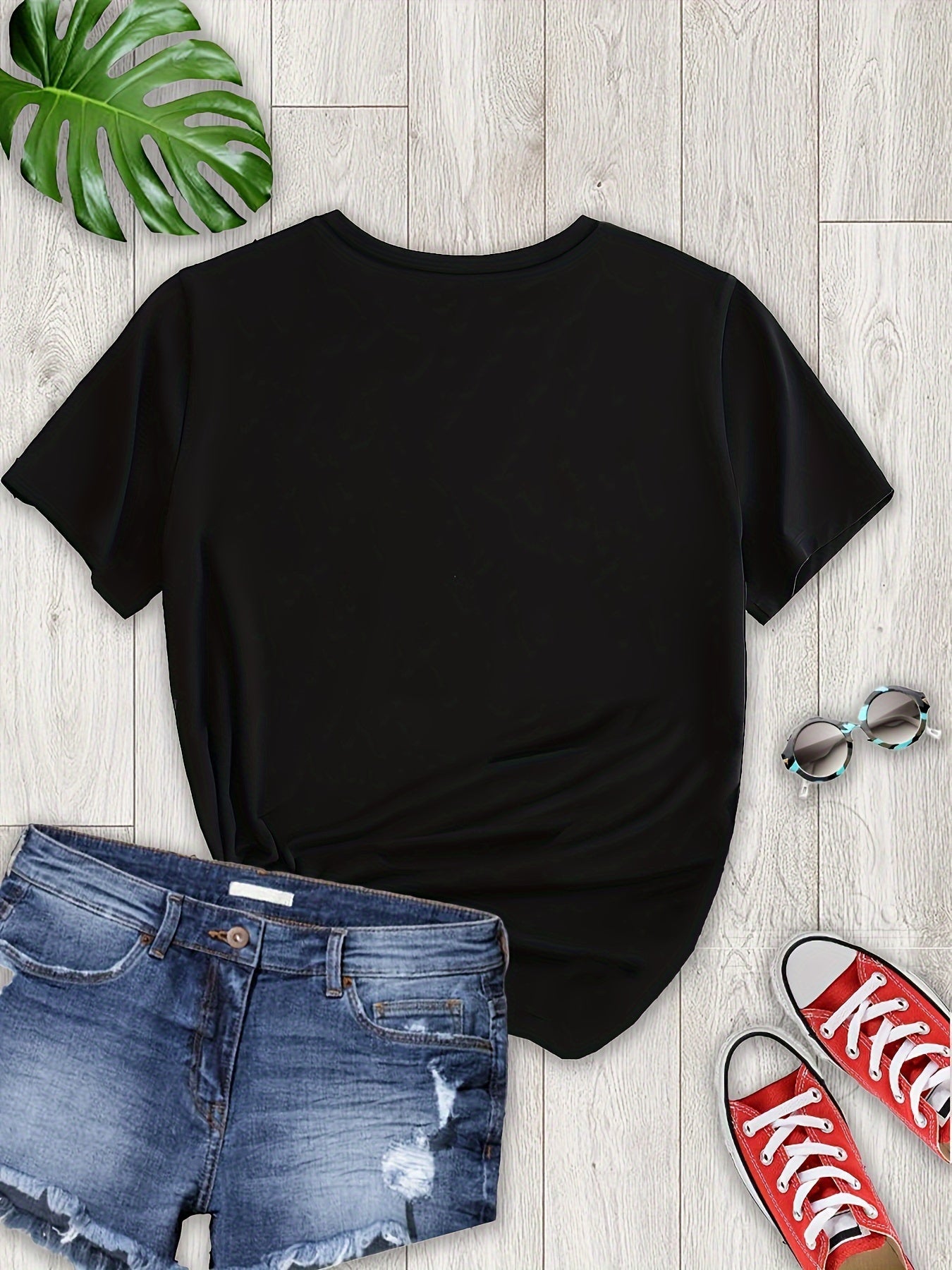 T-shirt casual con stampa di lettera e orso, maniche corte, per donna, stile primaverile ed estivo, marca Valstrend shop