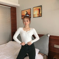 Single-breasted Long Sleeve Sweater Bottoming Shirt