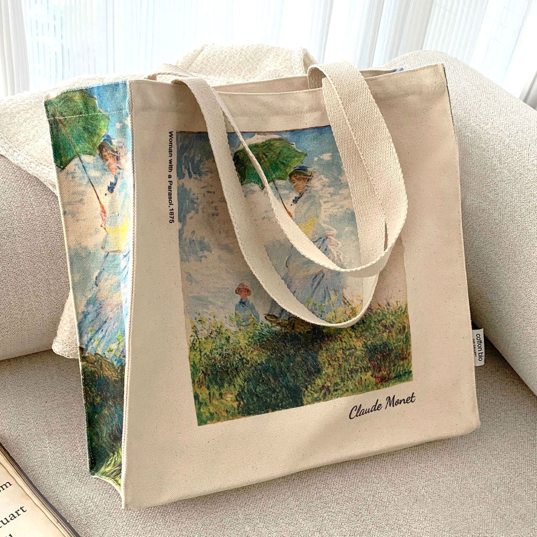 Borsa a tracolla in tela con stampa a olio e zip, stile moderna e artistica, firma Valstrend shop, dettagli visibili in foto