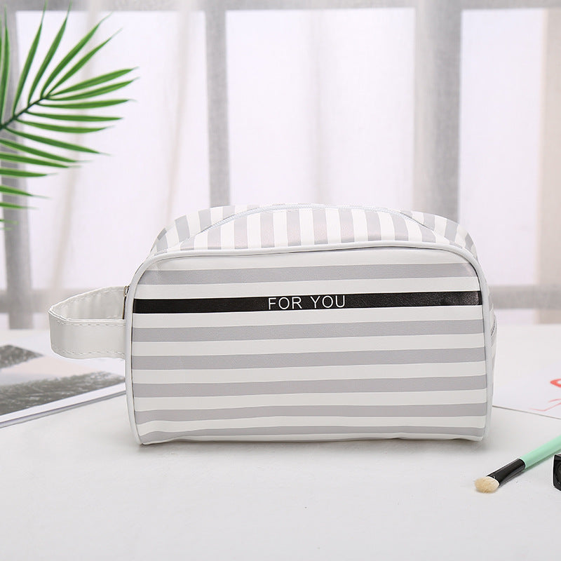 Valstrend shop pochette cosmetici da donna portatile con cerniera, multifunzionale, in tessuto colorato con scomparti interni.