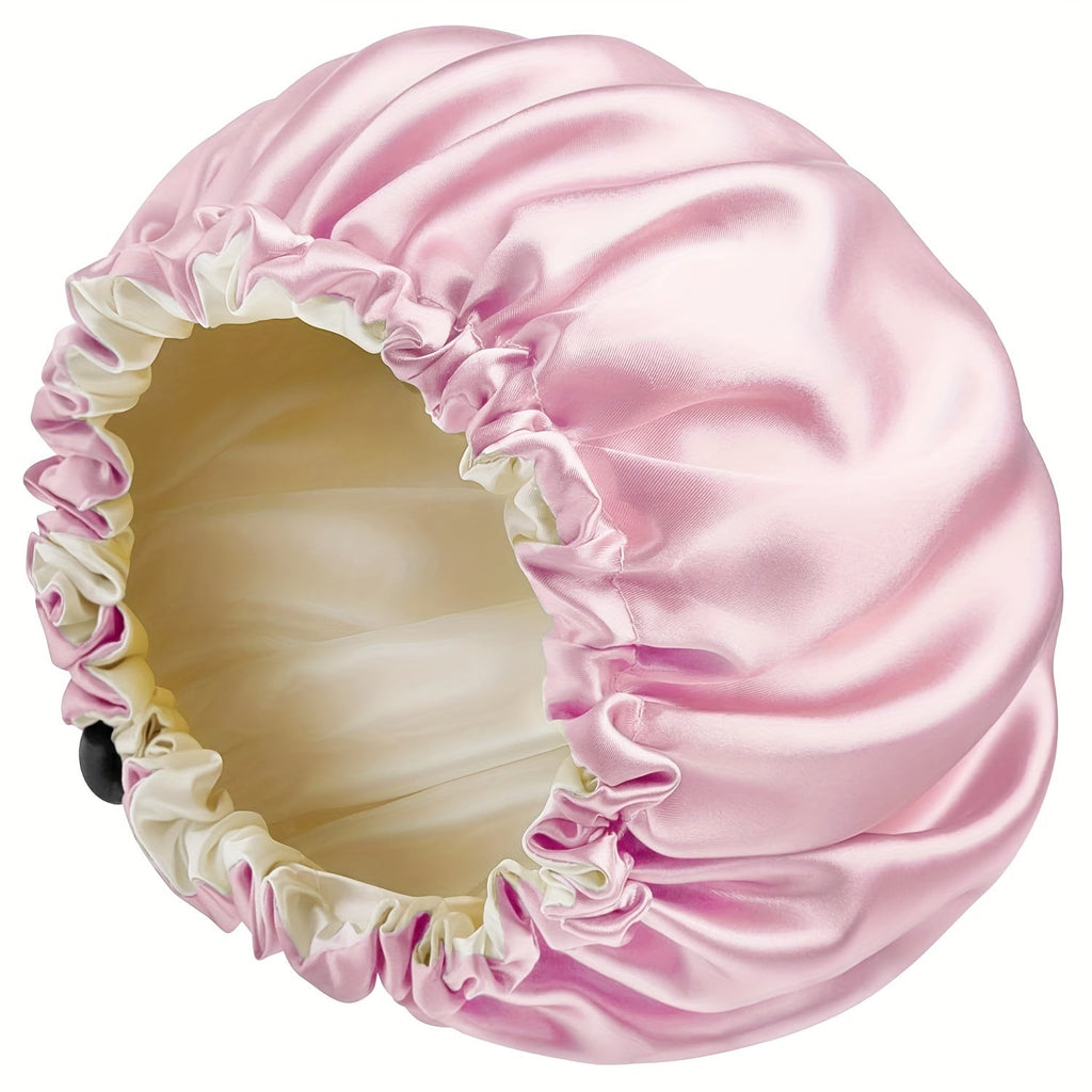 Fascia satin Valstrend shop per capelli ricci, grande, doppio strato, regolabile, per dormire, bonnet satin per donna