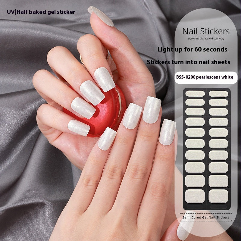 Pure Color Gel Nail Sticker Uv Phototherapy Semi-curing Nail Art Sticker