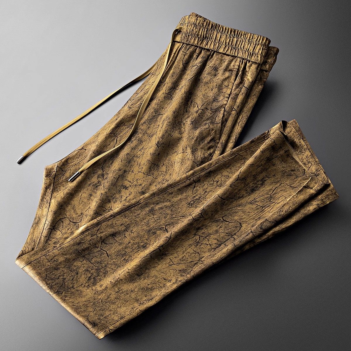 Pantaloni in seta di ghiaccio lucida e fluida di stile retrò, marchio Valstrend shop, tessuto di alta qualità e design elegante