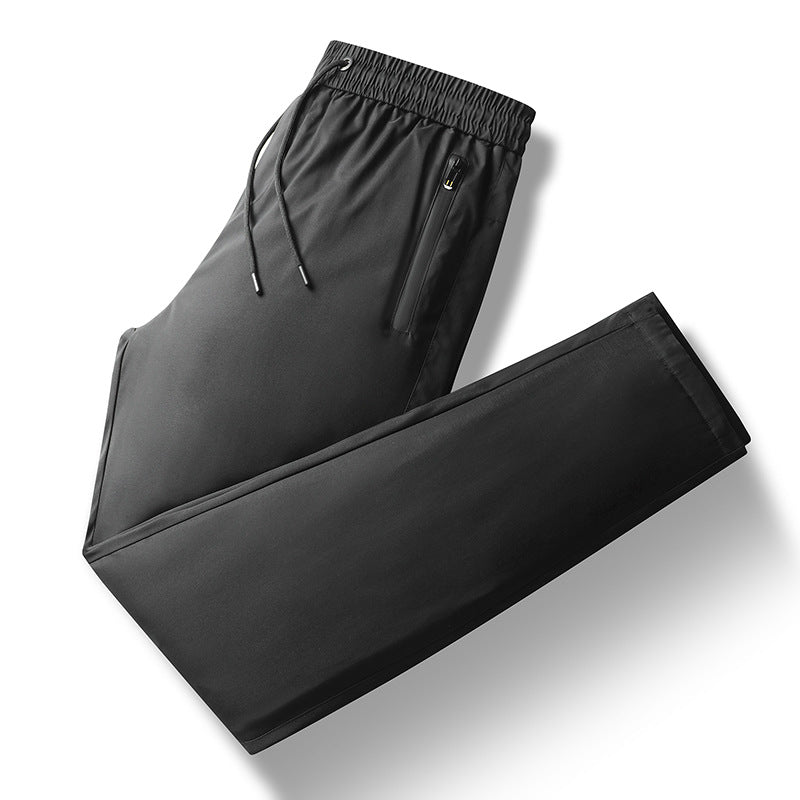 90 Men's Winter New Elastic Waist Down Wadded Trousers