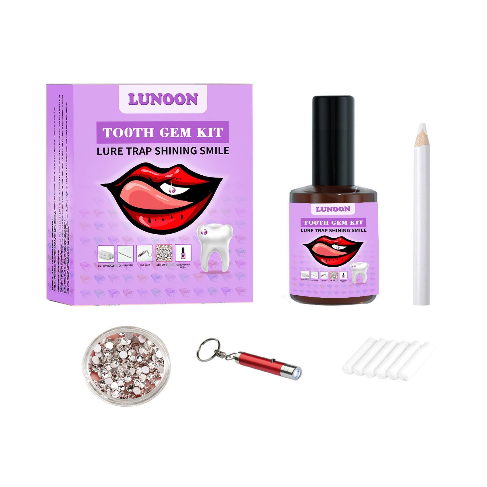 Multicolor Teeth Gem Suit Easy To Disassemble
