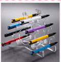 Espositore in plastica per matite e cancelleria, supporto per trucco Valstrend shop con scomparti trasparenti.