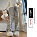 Pantaloni larghi a righe lavorati a maglia per bambini, stile casual e comodo, marca Valstrend shop, in tessuto morbido e colorato