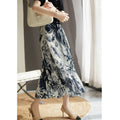 Gonna a vita alta da donna Valstrend con stampa a inchiostro, gonna plissettata elasticizzata, design elegante e moderno