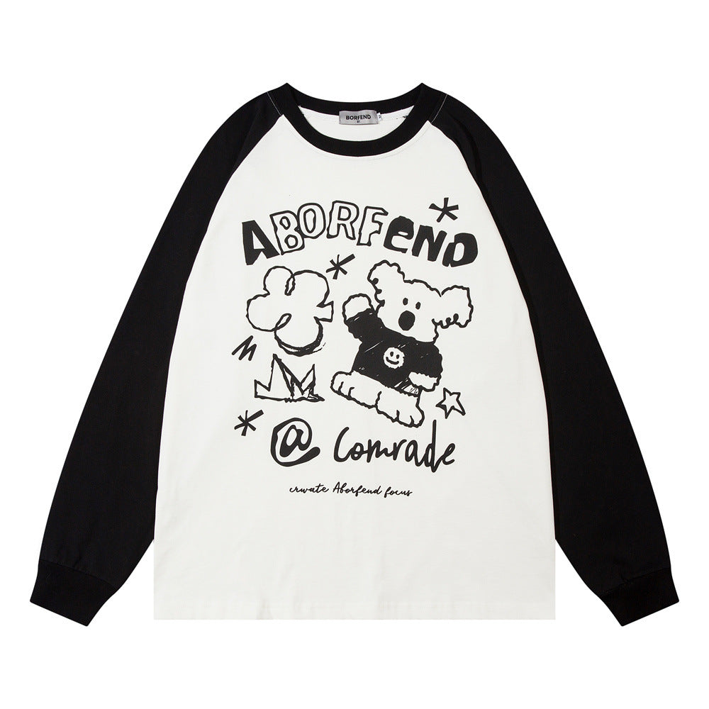 Maglione da uomo Valstrend con stampa graffiti Bear a maniche lunghe, design colorato e moderno, tessuto morbido e comodo.