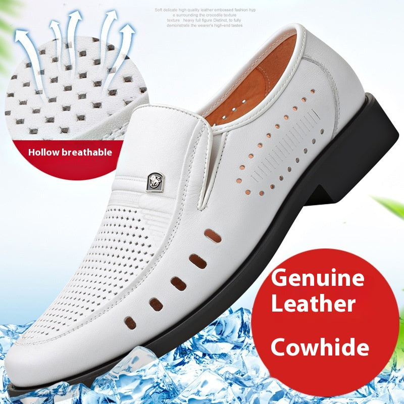 Sandali in pelle traspirante Valstrend, scarpe da uomo con design sottile e forato, morbide e leggere per il massimo comfort.