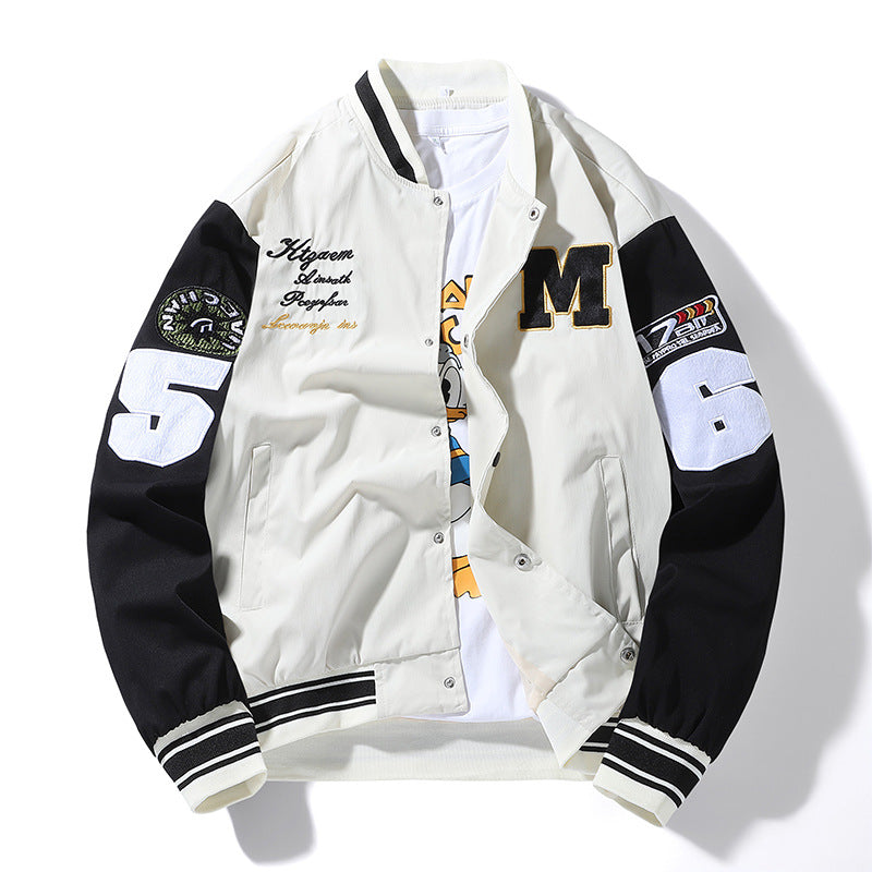 Giacca casual da baseball per ragazzi Valstrend shop, abbigliamento sportivo e alla moda, con dettagli in stile uniforme.