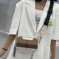 Diagonal Crossbody Versatile Canvas Plaid Bag
