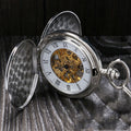 Orologio da tasca doppio con coperchio aperto, design classico e retrò, per uomo e donna, marca Valstrend.