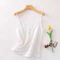 Canotta in seta da donna in stile giapponese, semplice, con finiture eleganti, brand Valstrend.