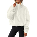 Maglione da donna Valstrend in velluto europeo e americano con collo rialzato e zip, fodera in velluto felpato, stile elegante e caldo