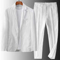 Completo casual in cotone e lino Valstrend, vestibilità larga e stile elegante, abbigliamento uomo semplice e comodo.