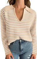 Maglione femminile Valstrend con scollo a V, lavorato a maglia, in tessuto morbido e confortevole, vista frontale.