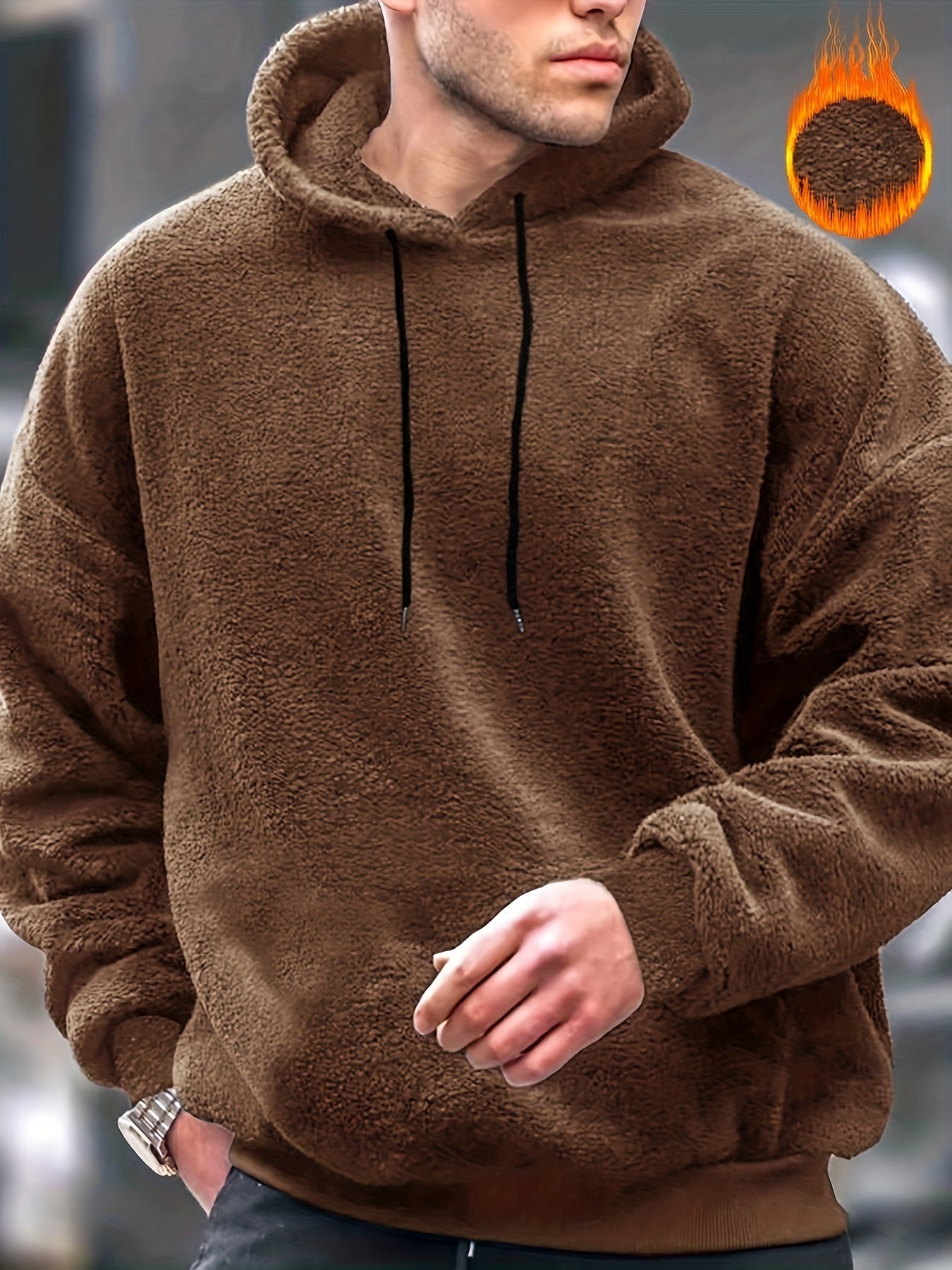 Felpa con cappuccio da uomo Valstrend, morbida e traspirante, a maniche lunghe con tasche, stile casual per città e attività all'aperto.