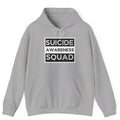 Felpa con cappuccio Valstrend Squad consapevolezza suicidio, design con scritte e logo in cotone nero.