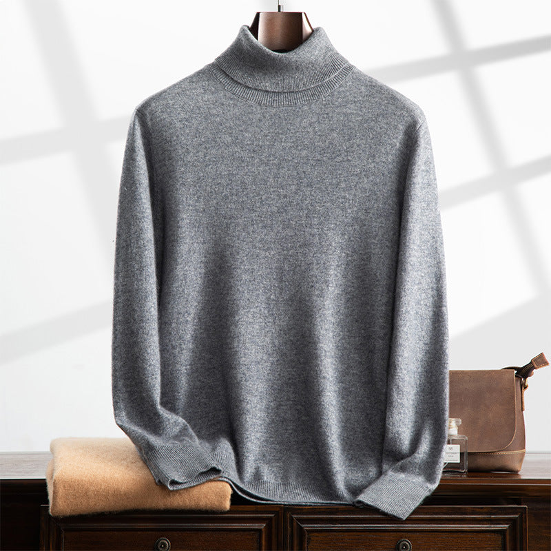 Camicia casual da uomo Valstrend in cashmere con collo alto, maniche lunghe e design elegante per autunno e inverno.