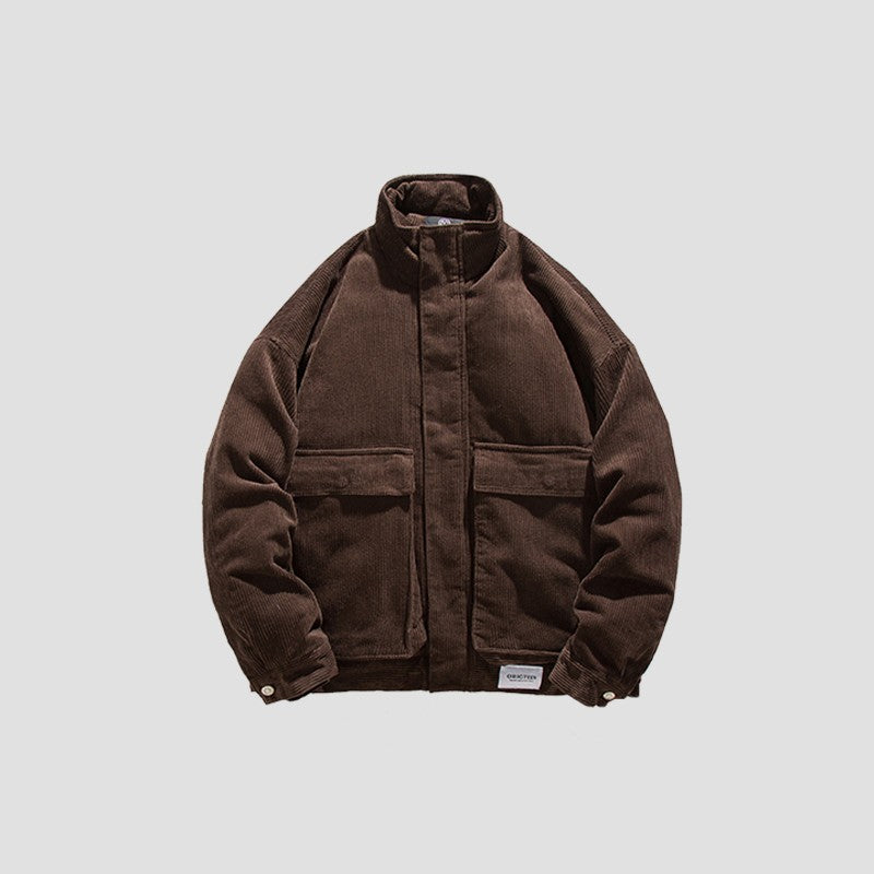 Giacca in cotone coreano da uomo invernale Valstrend, stile trendy, con cappuccio e tasche, ideale per il freddo.