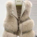 Gilet donna in pelliccia di Valstrend, vestito di moda femminile con collo e dettagli in pelliccia morbida e calda.