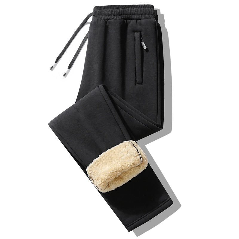 Pantaloni sport in cashmere per uomini di mezza età ed anziani, stile comodo e caldo, marchio Valstrend shop.