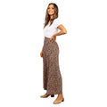 Pantaloni a vita alta con stampa leopardata a pois, larghi e casual, marca Valstrend, tessuto leggero e comodo.