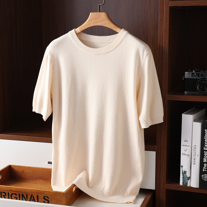 T-shirt estivo da uomo a manica corta con collo tondo, tessuto leggero e sottile, marca Valstrend, stile casual e confortevole.