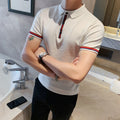 Camicia uomo a maniche corte British slim fit con collo a lape, marca Valstrend, tessuto elegante e moderno.