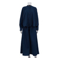 Casual Stand-up Collar Long-sleeved Shirt Wide Leg Pants Loose Two-piece Suit