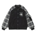 Cappotto da uomo Valstrend con patchwork a contrasto di colori e lana di agnello, stile plaid e caldo.