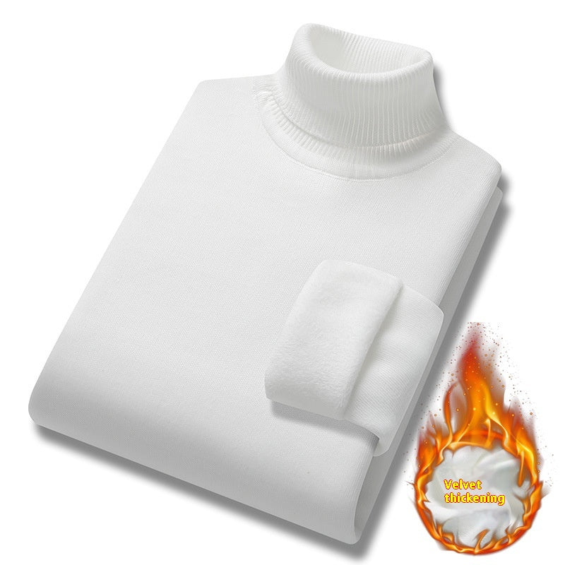Maglione da uomo invernale Valstrend, collo alto a tortiglione, con interno in pile e tessuto a maglia.