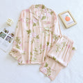 Pigiama donna in cotone satinato stampato, completo elegante per l'home wear, marca Valstrend.