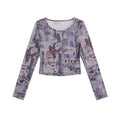 High Street Y2g Slim Fit Hot Girl Style Slimming Long-sleeved T-shirt