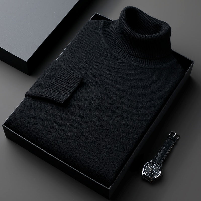 Maglione casual da uomo Valstrend, collo alto, colorato, spesso e morbido, vestibilità ampia e comoda.