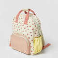 Zaino da scuola per bambini Valstrend in cotone canvas con stampa multicolore di fragole Dopamine, design carino e colorato