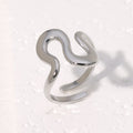 European And American Open Titanium Steel Ring Does Not Fade Geometric Irregular
