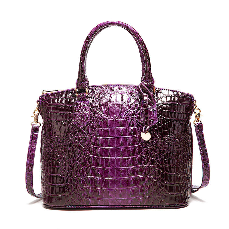 Borsa a tracolla retrò da donna Valstrend con motivo coccodrillo portatile, elegante e compatta.