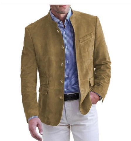 Giacca casual retrò da uomo Valstrend, stile europeo e americano, in tessuto resistente, con dettagli moderni e comoda vestibilità.