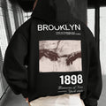 Men's Casual Letter Print Hoodie with Kangaroo Pocket - Comfy Loose Fit Drawstring Pullover, Perfect for Fall & Winter, for Autumn, Spring