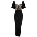 Abito femminile Valstrend elegante e sexy con scollo a V, gonna a spacco e dettagli nobili, perfetto per occasioni speciali.