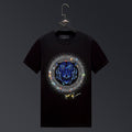 T-shirt da uomo Valstrend con stampa tigre in strass, maniche corte in cotone plus size, stile estivo e casual