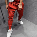 Pantaloni jogger uomo Valstrend in tessuto elasticizzato, stile casual slim-fit per allenamento e corsa, colore nero
