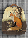 Felpa casual da uomo Valstrend con stampa animalier, collo rotondo e stile moda rilassato.